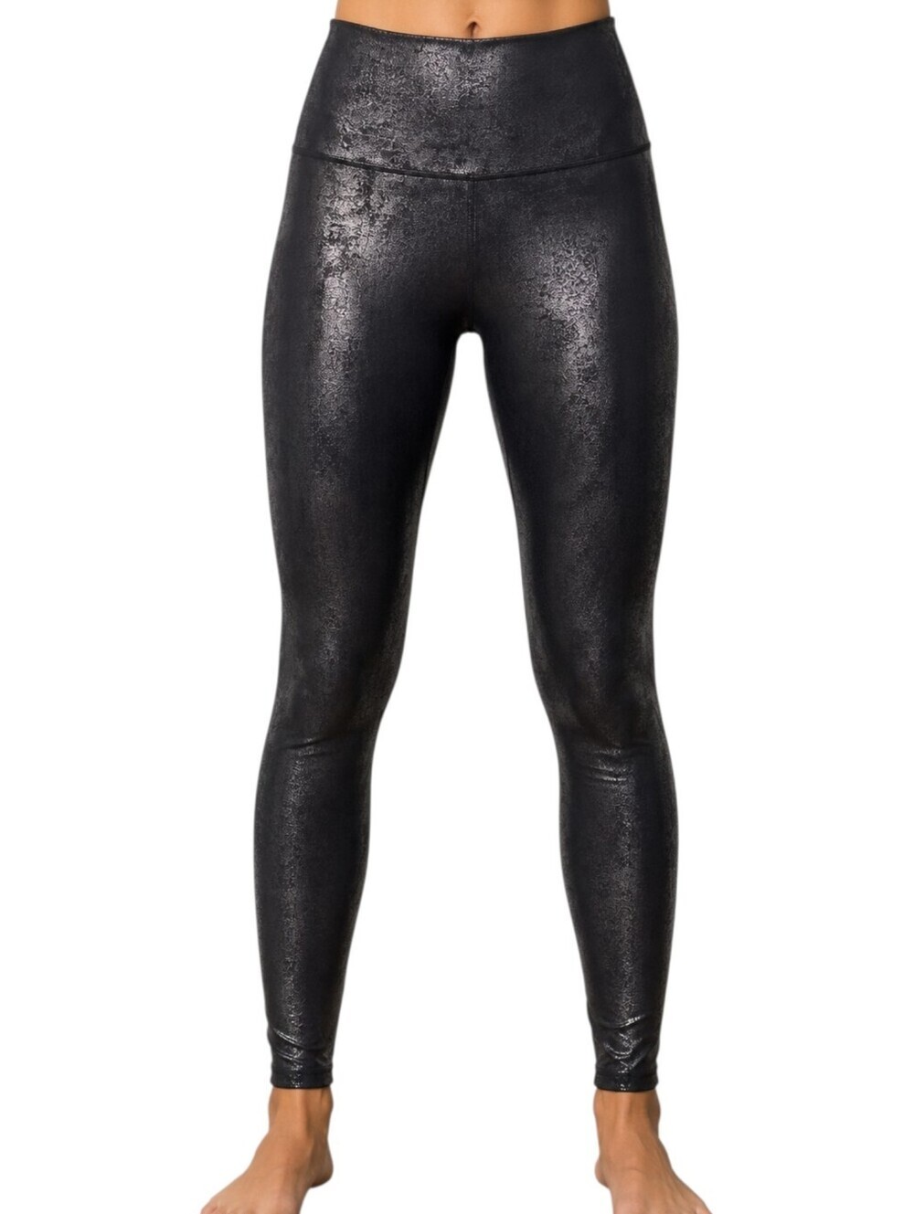 OFFLINE by Aerie Hugger Crackle Leggings Women Small Black Faux Leather